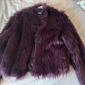 Fashion Nova Purple Faux Fur Jacket